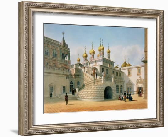 View of the Boyar Palace in the Moscow Kremlin, Printed by Lemercier, Paris, 1840s-Felix Benoist-Framed Giclee Print