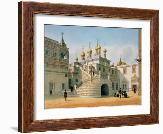 View of the Boyar Palace in the Moscow Kremlin, Printed by Lemercier, Paris, 1840s-Felix Benoist-Framed Giclee Print