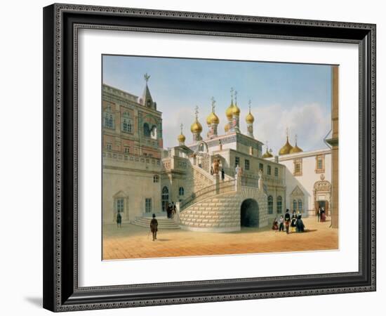 View of the Boyar Palace in the Moscow Kremlin, Printed by Lemercier, Paris, 1840s-Felix Benoist-Framed Giclee Print