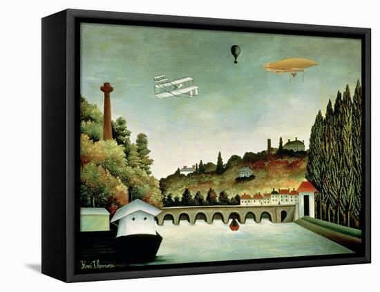 View of the Bridge at Sevres and the Hills at Clamart, St. Cloud and Bellevue, 1908-Henri Rousseau-Framed Premier Image Canvas