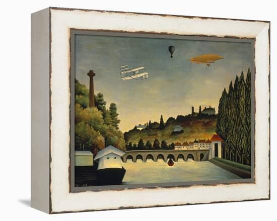 View of the Bridge at Sevres and the Hills at Clamart, St. Cloud and Bellevue, 1908-Henri Rousseau-Framed Stretched Canvas