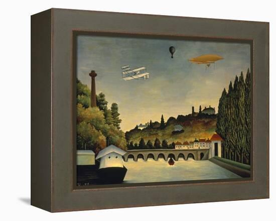 View of the Bridge at Sevres and the Hills at Clamart, St. Cloud and Bellevue, 1908-Henri Rousseau-Framed Stretched Canvas