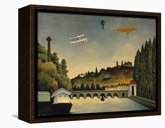 View of the Bridge at Sevres and the Hills at Clamart, St. Cloud and Bellevue, 1908-Henri Rousseau-Framed Stretched Canvas
