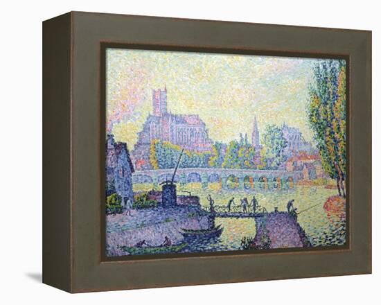 View of the Bridge of Auxerre, 1902-Paul Signac-Framed Premier Image Canvas