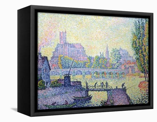 View of the Bridge of Auxerre, 1902-Paul Signac-Framed Premier Image Canvas