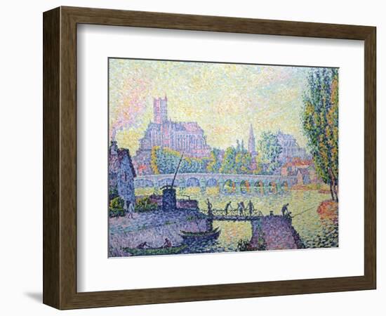 View of the Bridge of Auxerre, 1902-Paul Signac-Framed Giclee Print