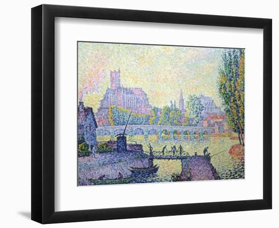 View of the Bridge of Auxerre, 1902-Paul Signac-Framed Giclee Print