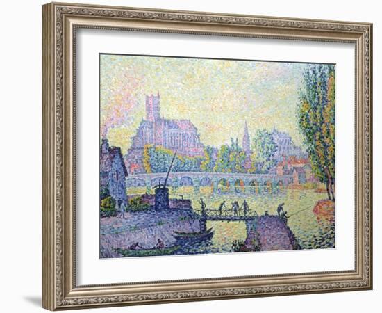 View of the Bridge of Auxerre, 1902-Paul Signac-Framed Giclee Print