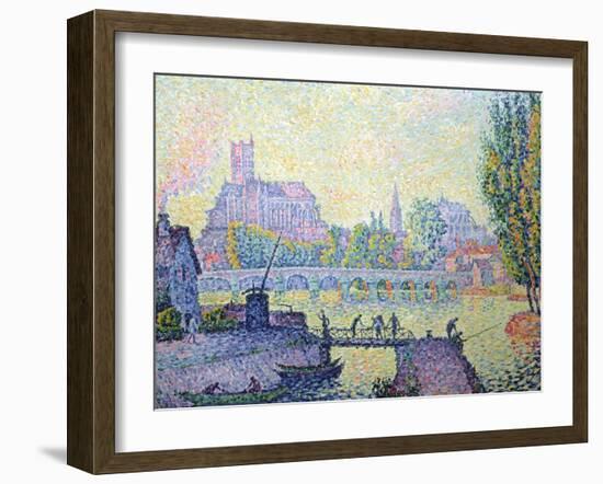 View of the Bridge of Auxerre, 1902-Paul Signac-Framed Giclee Print