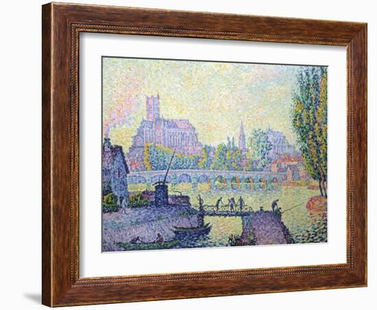 View of the Bridge of Auxerre, 1902-Paul Signac-Framed Giclee Print