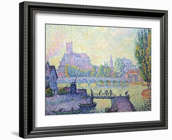 View of the Bridge of Auxerre, 1902-Paul Signac-Framed Giclee Print