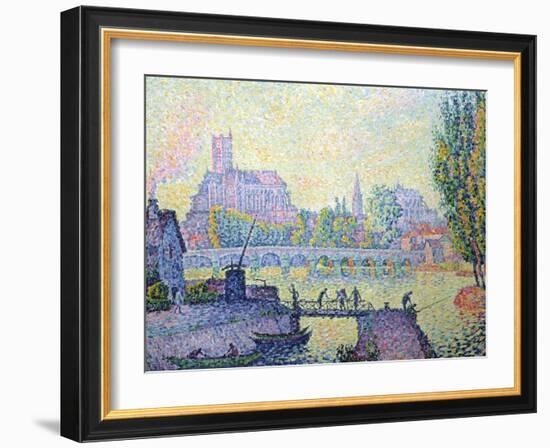 View of the Bridge of Auxerre, 1902-Paul Signac-Framed Giclee Print