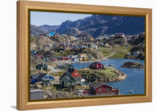 View of the Brightly Colored Houses in Sisimiut, Greenland, Polar Regions-Michael Nolan-Framed Premier Image Canvas