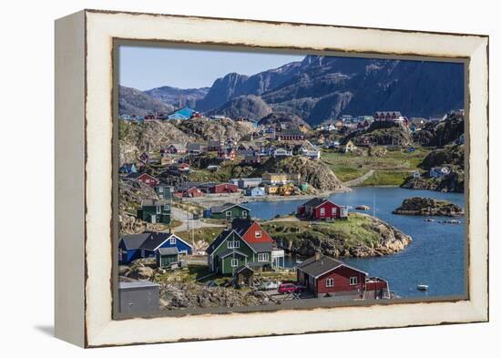 View of the Brightly Colored Houses in Sisimiut, Greenland, Polar Regions-Michael Nolan-Framed Premier Image Canvas