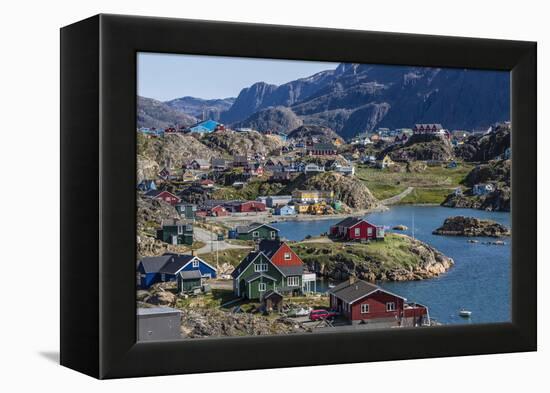View of the Brightly Colored Houses in Sisimiut, Greenland, Polar Regions-Michael Nolan-Framed Premier Image Canvas