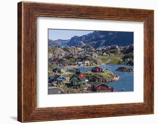 View of the Brightly Colored Houses in Sisimiut, Greenland, Polar Regions-Michael Nolan-Framed Photographic Print