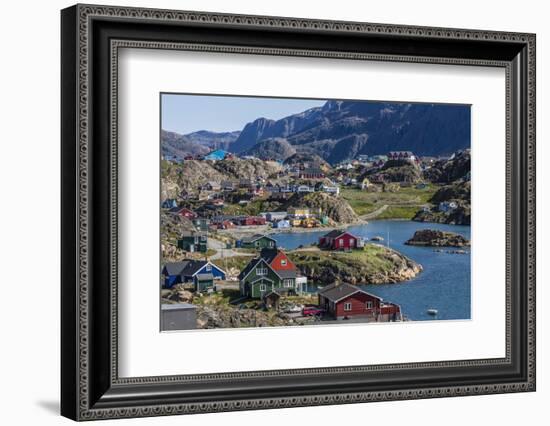 View of the Brightly Colored Houses in Sisimiut, Greenland, Polar Regions-Michael Nolan-Framed Photographic Print