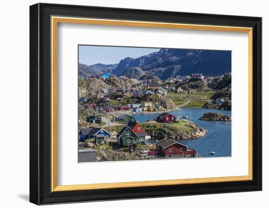 View of the Brightly Colored Houses in Sisimiut, Greenland, Polar Regions-Michael Nolan-Framed Photographic Print