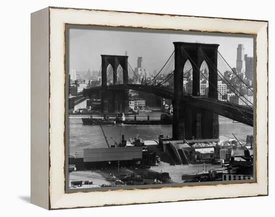 View of the Brooklyn Bridge Looking Toward Brooklyn-Andreas Feininger-Framed Premier Image Canvas