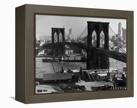 View of the Brooklyn Bridge Looking Toward Brooklyn-Andreas Feininger-Framed Premier Image Canvas