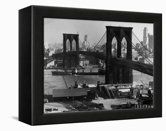 View of the Brooklyn Bridge Looking Toward Brooklyn-Andreas Feininger-Framed Premier Image Canvas