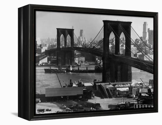 View of the Brooklyn Bridge Looking Toward Brooklyn-Andreas Feininger-Framed Premier Image Canvas