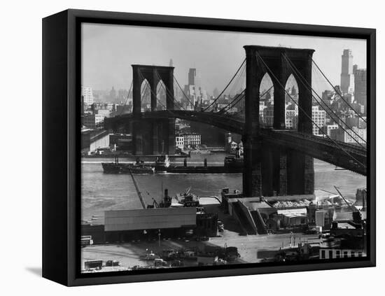 View of the Brooklyn Bridge Looking Toward Brooklyn-Andreas Feininger-Framed Premier Image Canvas