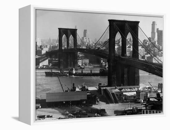 View of the Brooklyn Bridge Looking Toward Brooklyn-Andreas Feininger-Framed Premier Image Canvas