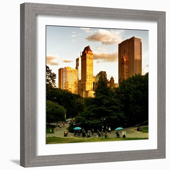 View of the Buildings around Central Park on a Summer Evening at Sunset, Manhattan, New York-Philippe Hugonnard-Framed Photographic Print