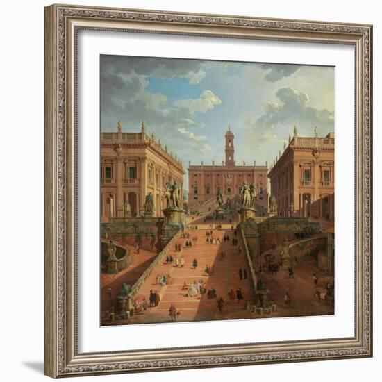 View of the Campidoglio, Rome, 1750-Giovanni Paolo Pannini-Framed Giclee Print