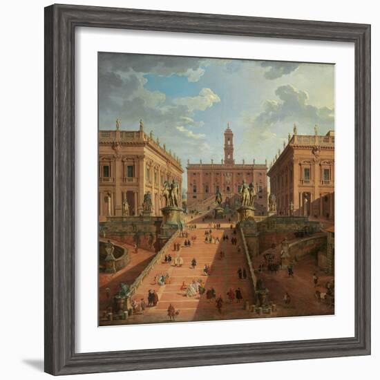 View of the Campidoglio, Rome, 1750-Giovanni Paolo Pannini-Framed Giclee Print