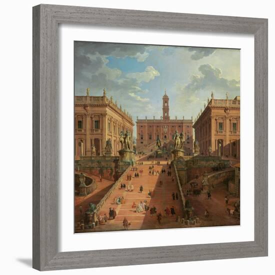 View of the Campidoglio, Rome, 1750-Giovanni Paolo Pannini-Framed Giclee Print