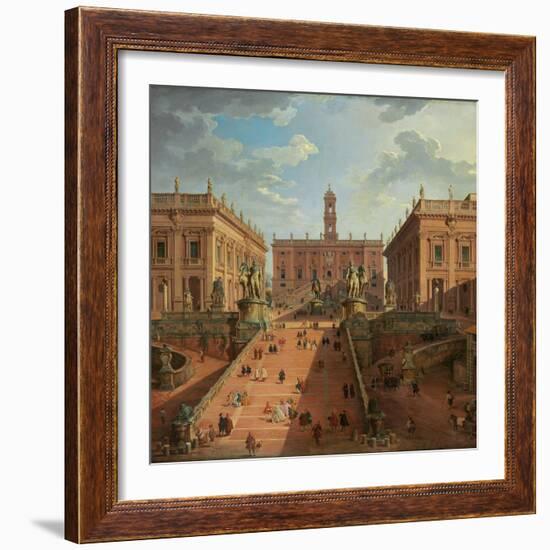 View of the Campidoglio, Rome, 1750-Giovanni Paolo Pannini-Framed Giclee Print