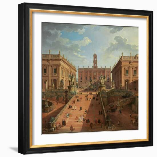 View of the Campidoglio, Rome, 1750-Giovanni Paolo Pannini-Framed Giclee Print