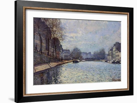 View of the Canal Saint-Martin, Paris, 1870-Alfred Sisley-Framed Giclee Print