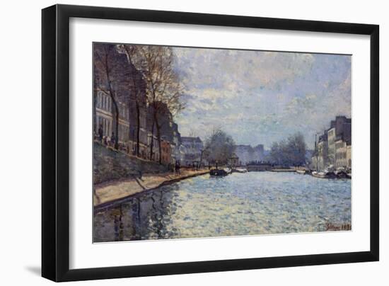 View of the Canal Saint-Martin, Paris, 1870-Alfred Sisley-Framed Giclee Print