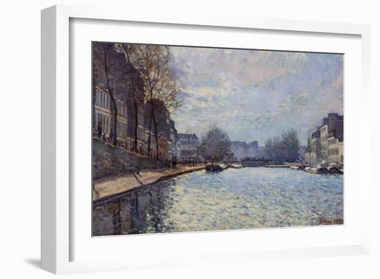 View of the Canal Saint-Martin, Paris, 1870-Alfred Sisley-Framed Giclee Print