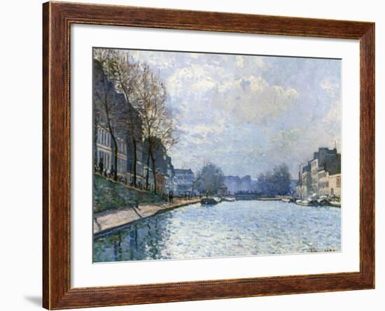 View of the Canal Saint-Martin, Paris, 1870-Alfred Sisley-Framed Giclee Print