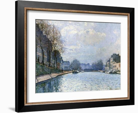 View of the Canal Saint-Martin, Paris, 1870-Alfred Sisley-Framed Giclee Print