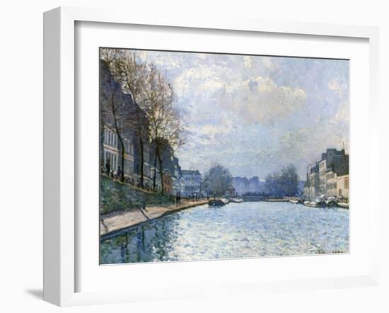 View of the Canal Saint-Martin, Paris, 1870-Alfred Sisley-Framed Giclee Print