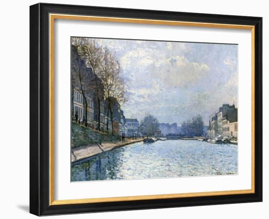 View of the Canal Saint-Martin, Paris, 1870-Alfred Sisley-Framed Giclee Print