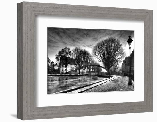 View of the Canal Saint-Martin - Winter -  Paris - France-Philippe Hugonnard-Framed Photographic Print