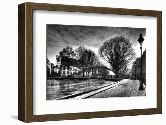 View of the Canal Saint-Martin - Winter -  Paris - France-Philippe Hugonnard-Framed Photographic Print