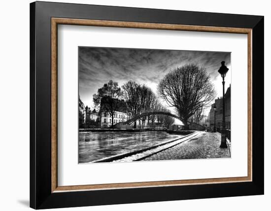 View of the Canal Saint-Martin - Winter -  Paris - France-Philippe Hugonnard-Framed Photographic Print