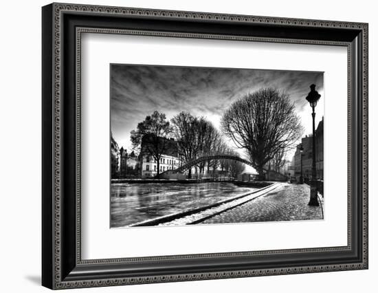 View of the Canal Saint-Martin - Winter -  Paris - France-Philippe Hugonnard-Framed Photographic Print