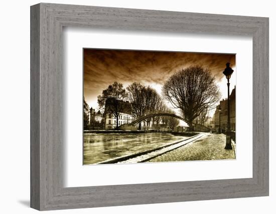 View of the Canal Saint-Martin - Winter -  Paris - France-Philippe Hugonnard-Framed Photographic Print