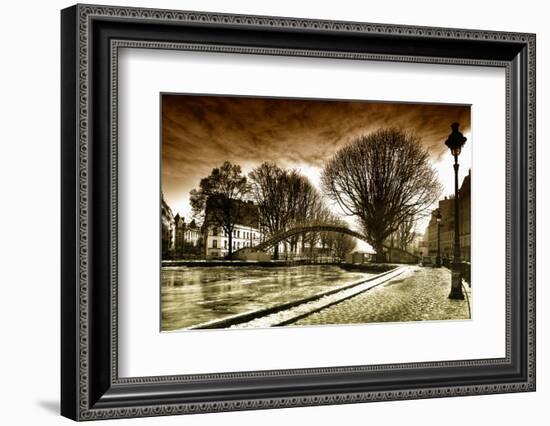 View of the Canal Saint-Martin - Winter -  Paris - France-Philippe Hugonnard-Framed Photographic Print