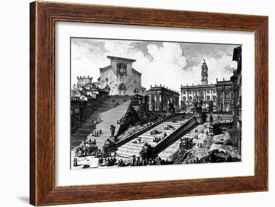 View of the Capitoline Hill, from the 'Views of Rome' Series, C.1760-Giovanni Battista Piranesi-Framed Giclee Print