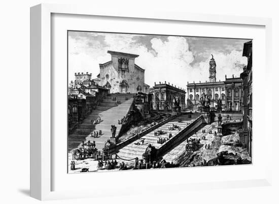 View of the Capitoline Hill, from the 'Views of Rome' Series, C.1760-Giovanni Battista Piranesi-Framed Giclee Print