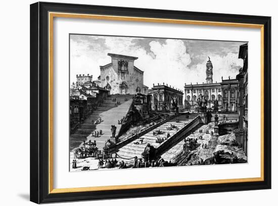 View of the Capitoline Hill, from the 'Views of Rome' Series, C.1760-Giovanni Battista Piranesi-Framed Giclee Print